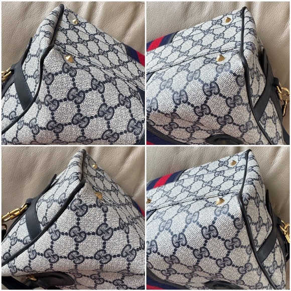 Certified Authentic Vintage Gucci Boston Web Canvas Leather Crossbody Bag, COA - Picture 6 of 16